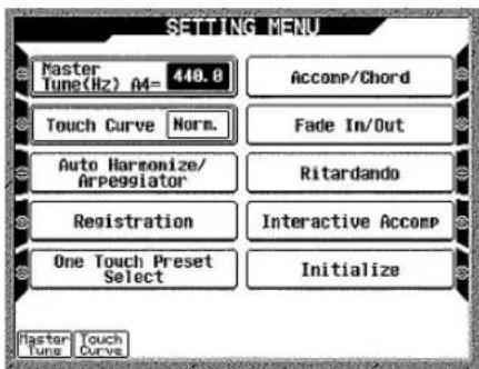 CASIO MZ-2000 - Beispiel für Operationen im SETTING MENU - 1
