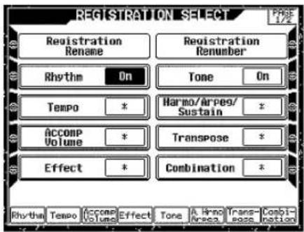CASIO MZ-2000 - Parameter vom Aufruf durch den Registrationsspeicher ausschließen - 2