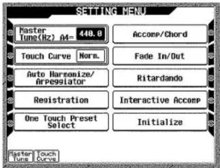 CASIO MZ-2000 - Parameter vom Aufruf durch den Registrationsspeicher ausschließen - 1