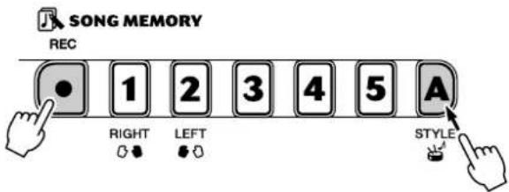 SONG MEMORY REC 1 2 3 4 5 A RIGHT LEFT STYLE