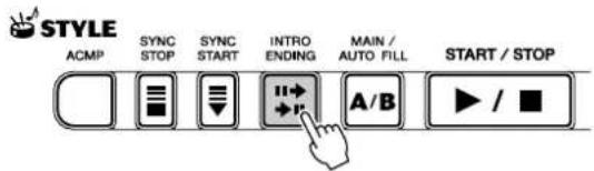 STYLE ACMP SYNC STOP SYNC START INTRO ENDING MAIN / AUTO FILL START / STOP A/B