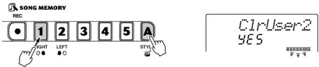 SONG MEMORY REC 1 2 3 4 5 A RIGHT LEFT STYLE CIrUser2 YES