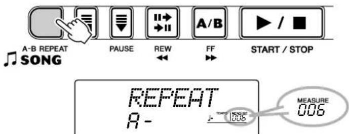 YAMAHA Portatone PSR-292 - Wählen Sie während des Spielens eines Songs den Punkt A (Startpunkt) aus. - 1