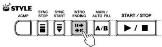 STYLE ACMP SYNC STOP SYNC START INTRO ENDING MAIN / AUTO FILL START / STOP A/B