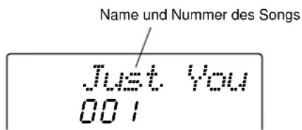 Name und Nummer des Songs Just You 001