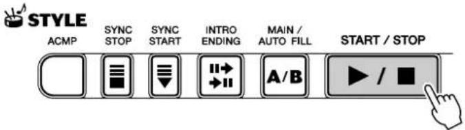 STYLE ACMP SYNC STOP SYNC START INTRO ENDING MAIN / AUTO FILL START / STOP