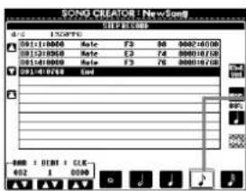 YAMAHA Portatone PSR-1100 - Aufnehmen von Melodien – Schrittweise Eingabe (Noten) - 9