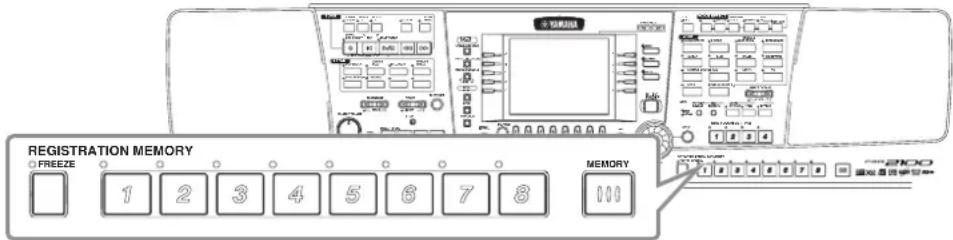 REGISTRATION MEMORY ○ FREEZE 1 2 3 4 5 6 7 8 MEMORY