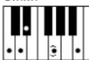 YAMAHA Portatone PSR-1100 - Im Modus Fingered erkannte Akkordarten (Beispiel für C-Akkorde) - 20