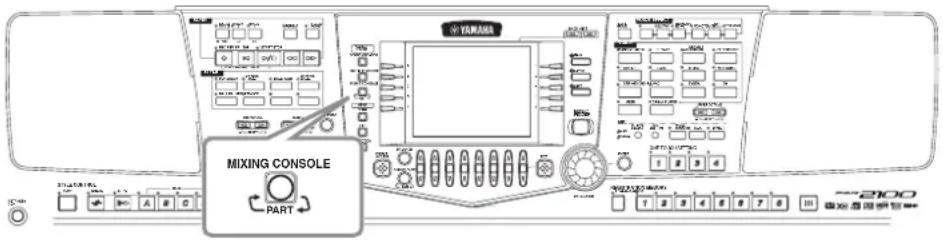 YAMAHA Portatone PSR-1100 - Einstellen der Lautstärkebalance und Wechseln von Voices — Mixing Console - 1