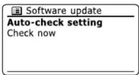 Software update Auto-check setting Check now