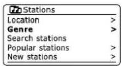 SANGEAN WFR-28D - Auswahl eines Radiosenders nach Genre - 4