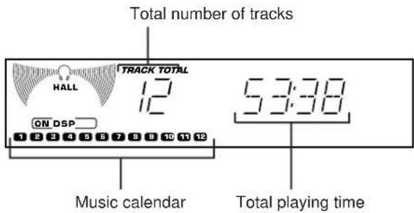 Total number of tracks TRACK TOTAL HALL 12 5:30 ON DSP Music calendar Total playing time