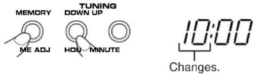 MEMORY TUNING DOWN UP ME ADJ HOU-MINUTE 10:00 Changes.