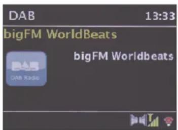 DAB 13:33 bigFM WorldBeats bigFM Worldbeats DAB Radio