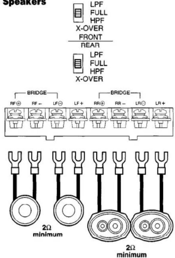JENSEN XA4300 - Speaker Wiring Options - 1