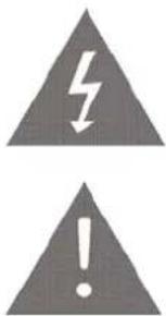 Warning symbols: lightning bolt and exclamation mark