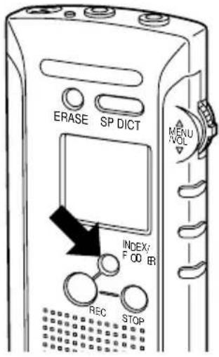 ERASE SP DICT MENU VOL INDEX/ F 00 BR REC STOP