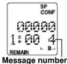 SP CONF 00000 1:00:4 REMAIN B- Message number