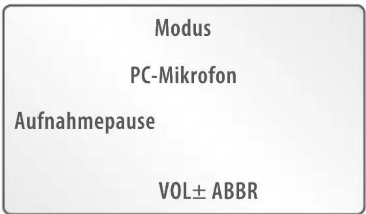 Modus PC-Mikrofon Aufnahmepause VOL± ABBR
