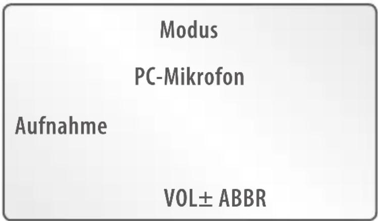 Modus PC-Mikrofon Aufnahme VOL± ABBR