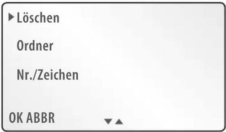 Löschen Ordner Nr./Zeichen OK ABBR