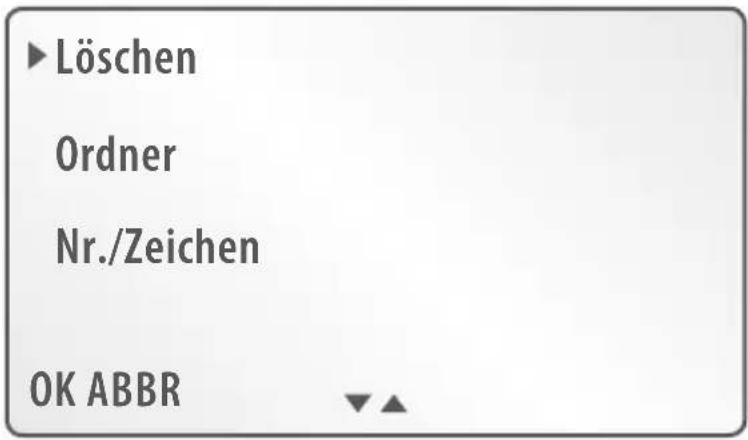 Löschen Ordner Nr./Zeichen OK ABBR