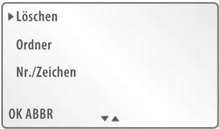 Löschen Ordner Nr./Zeichen OK ABBR