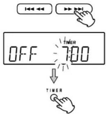 OFF 7:00 TIMER TIMER