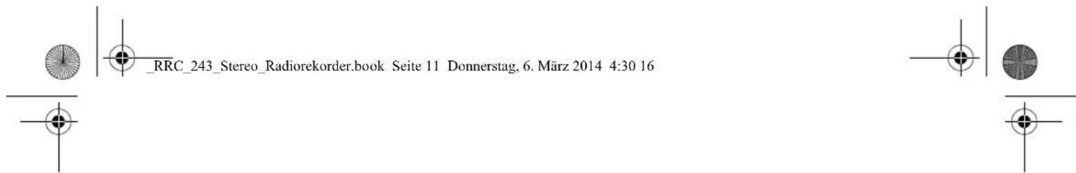_RRC_243_Stereo_Radiorekorder.book Seite 11 Donnerstag, 6. März 2014 4:30 16