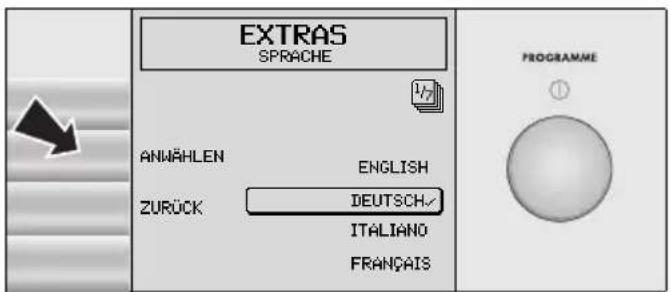 EXTRAS SPRACHE ANMÄHLEN ENGLISH ZURÜCK DEUTSCH/ ITALIANO FRANÇAIS PROGRAMME