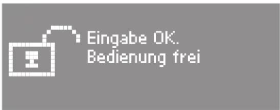 Eingabe OK. Bedienung frei