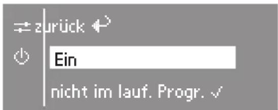 zurück Ein nicht im lauf. Progr. ✓