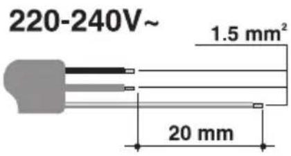 220-240V~ 1.5 mm² 20 mm