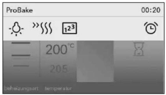 ProBake 00:20 - » 12³ 200°C 205 beheizungsart temperatur