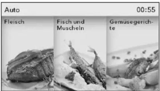 Auto 00:55 Fleisch Fisch und Muscheln Gemüsegerichte