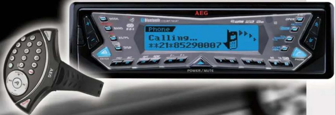 AEG MODAL Bluetooth + CS RF 730.8T BAND POS Phone Calling... **21*85298007 OPEN POWER / MUTE AEG