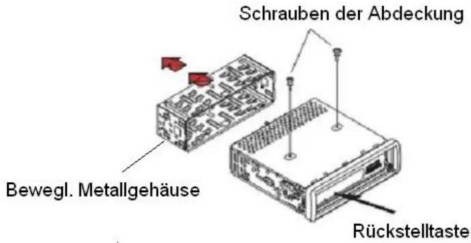 Schrauben der Abdeckung Bewegl. Metallgehäuse Rückstelltaste
