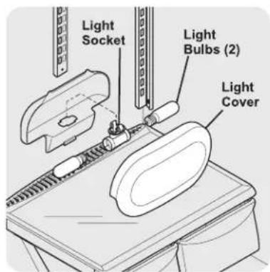 Light Socket Light Bulbs (2) Light Cover