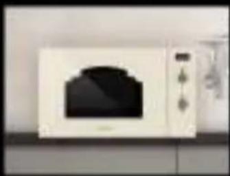 White microwave oven with black dome and control panel (no visible text or symbols)