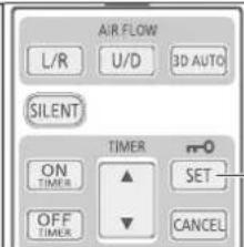 AIR FLOW L/R U/D 3D AUTO SILENT TIMER ON TIMER ▲ SET OFF TIMER ▼ CANCEL