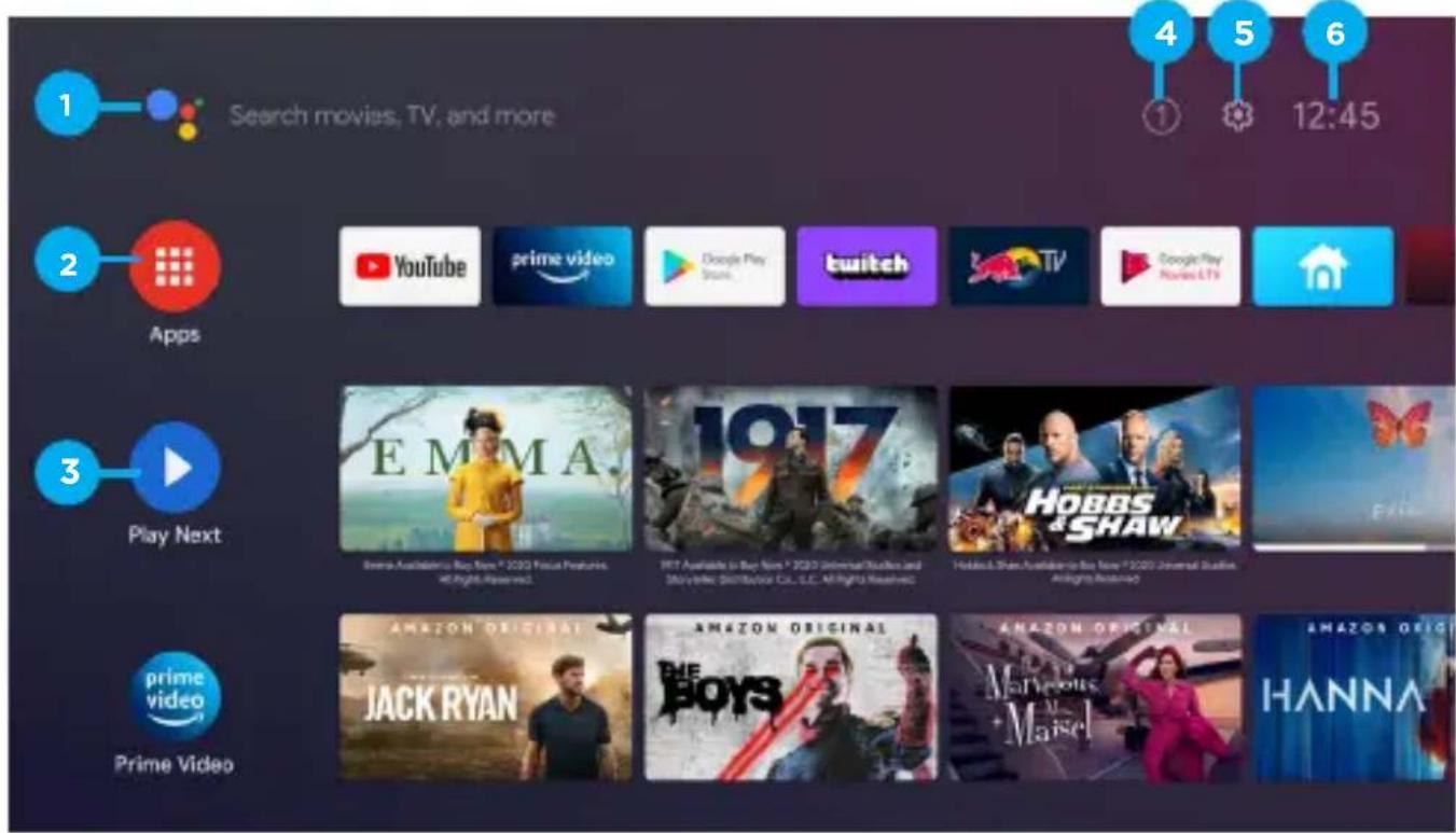 Search movies, TV, and more 1 2 Apps Play Next 3 Prime Video 4 5 6 12:45 YouTube prime video Google Play Store twitch TV Google Play Movies CTV EMMA. 1917 HOBBS & SHAW Enera Academy's Box New • 2020 Pixar Features, all rights reserved. Hobbs Share Available to Buy Now • 2020 Universal Studios and Mydrite Distribution Co., LLC. All rights reserved. AMXON ORIGINAL JACK RYAN AMAZON ORIGINAL THE FOYS AMAZON ORIGINAL Mannesville Maise! HANNA
