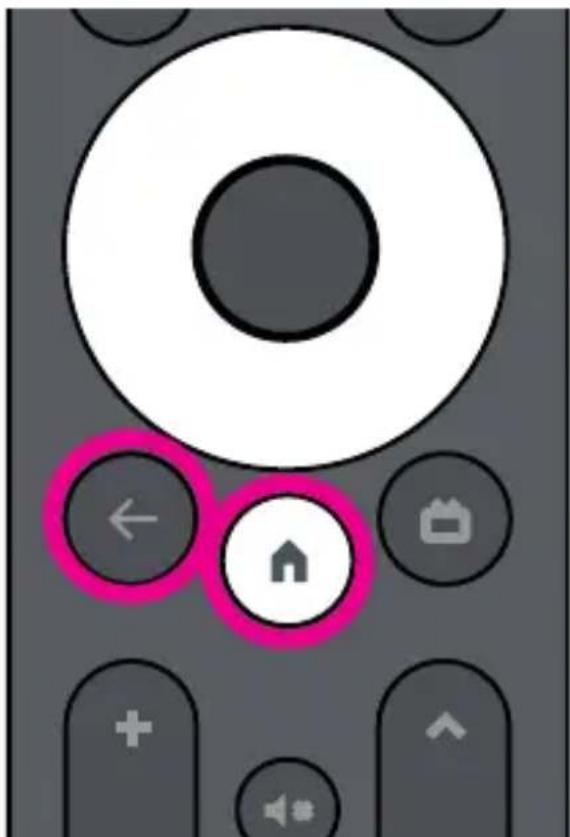 Mobile phone control panel with pink circular buttons labeled '←' and '↑', showing navigation icons like play, home, and camera.