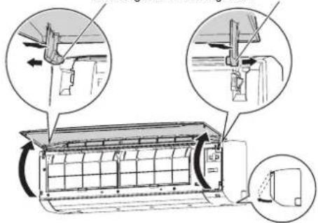 Diagram illustrating airflow or ventilation system components with labeled parts and directional arrows