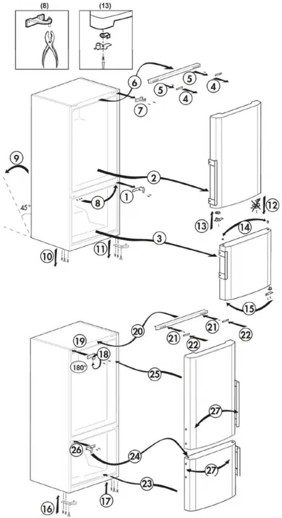 Defy DAC631 - Reversing the doors - 1