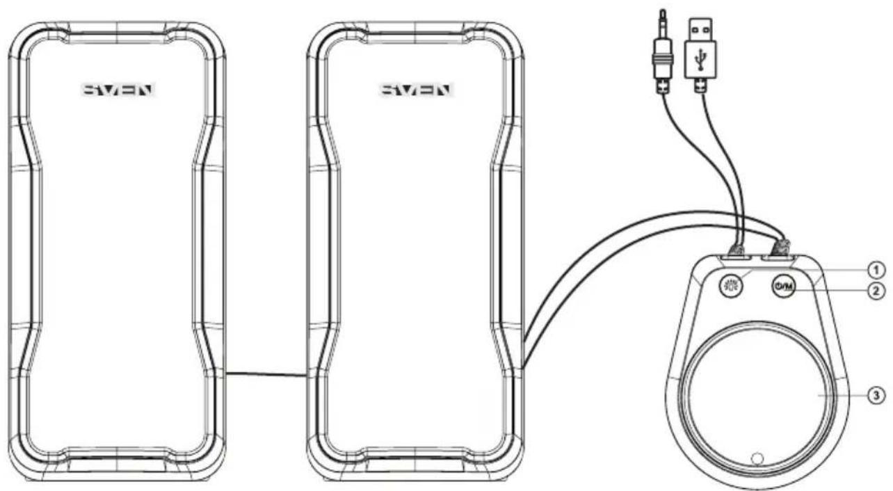 Technical diagram showing two devices connected to a device with labeled parts and wiring connections