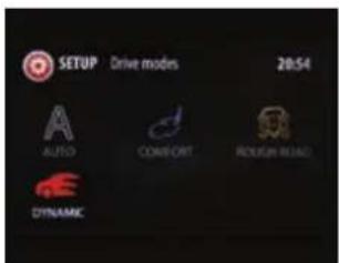 SETUP Drive modes 20:54 AUTO COMFORT ROUGH ROAD DYNAMIC