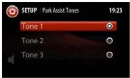 SETUP Park Assist Tones 19:23 Tone 1 Tone 2 Tone 3