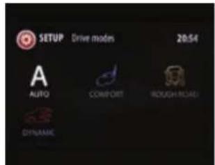 SETUP Drive modes 20:54 AUTO COMFORT ROUGH ROAFS DYNAMIC