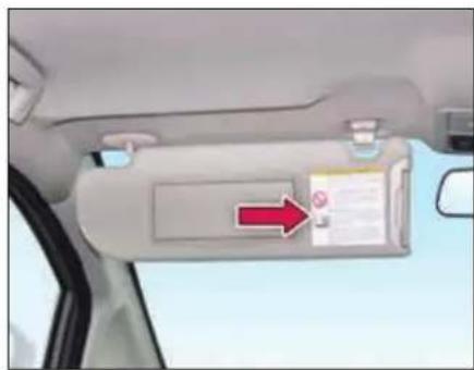 Tata Hexa (2017) - Airbag warning label - 1